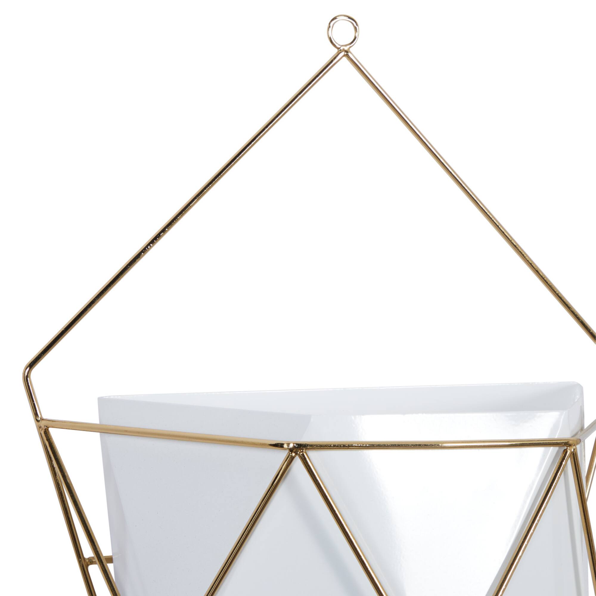 CosmoLiving by Cosmopolitan Set of 2 White Metal Contemporary Planter, 12", 15"